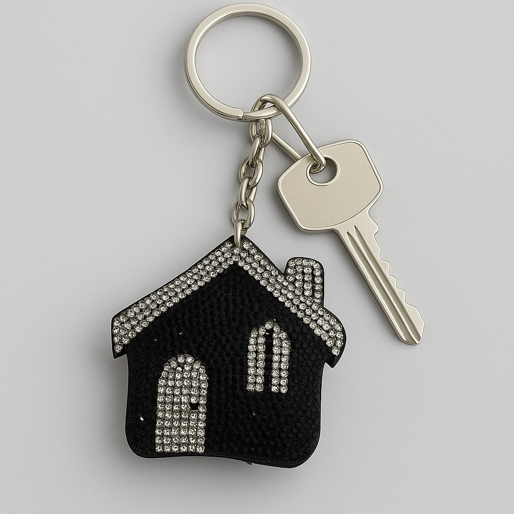 Crystal House Keychain – Sparkling Rhinestone Home Charm