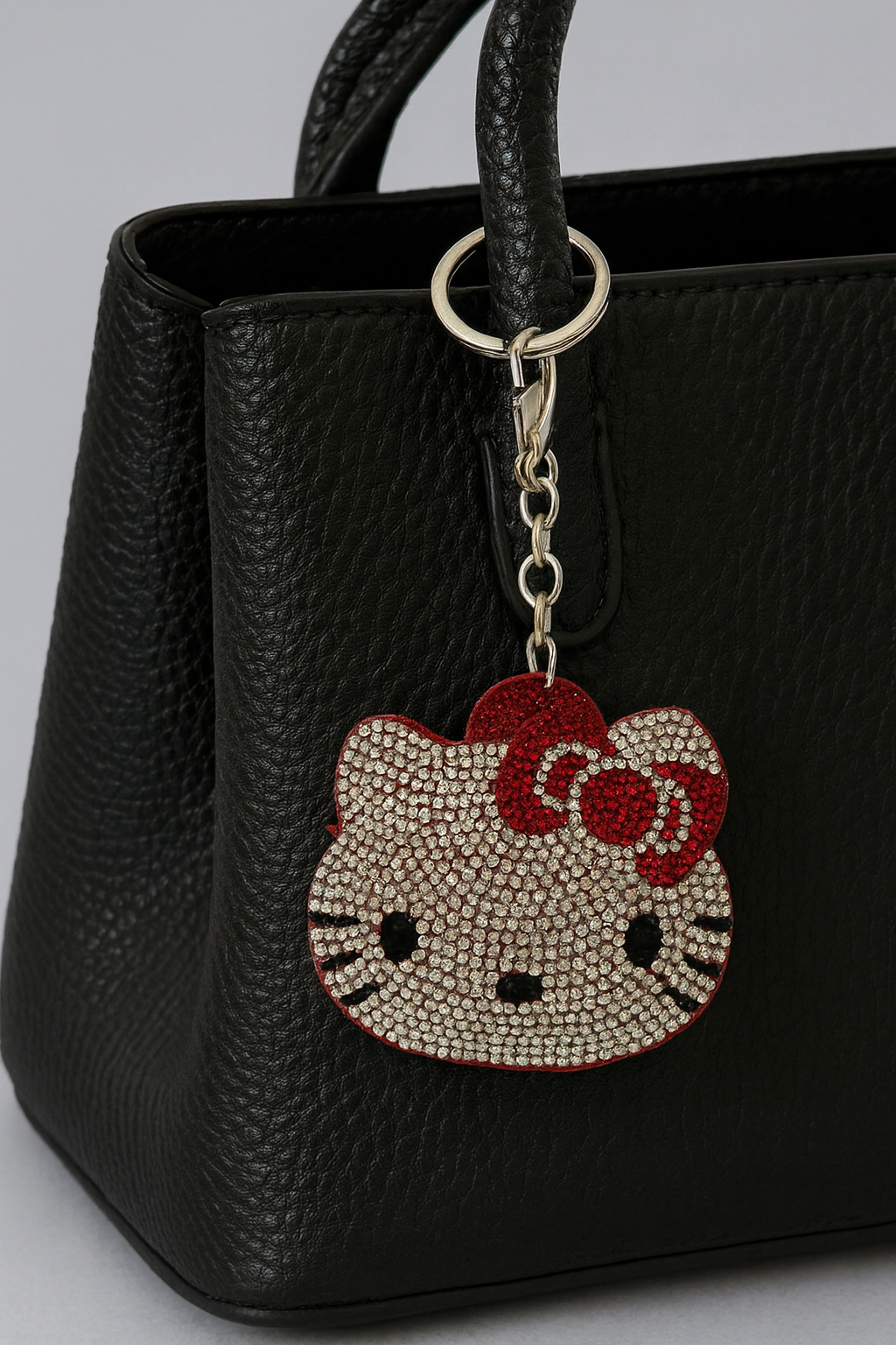 Crystal Kitty Keychain – Sparkling Rhinestone Cat Face Bag Charm & Key Ring