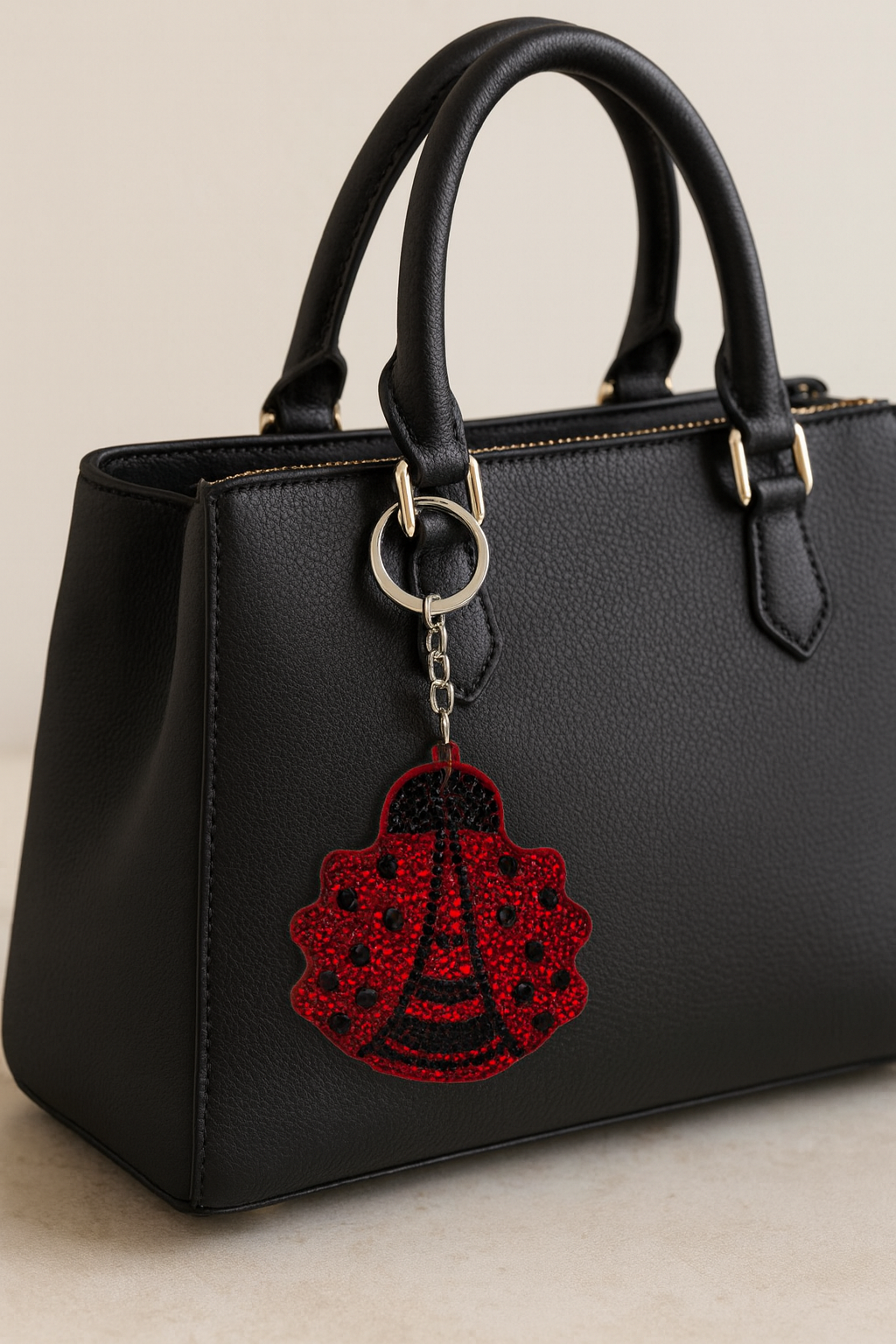 Crystal Ladybug Keychain – Sparkling Red Rhinestone Bag Charm & Key Ring