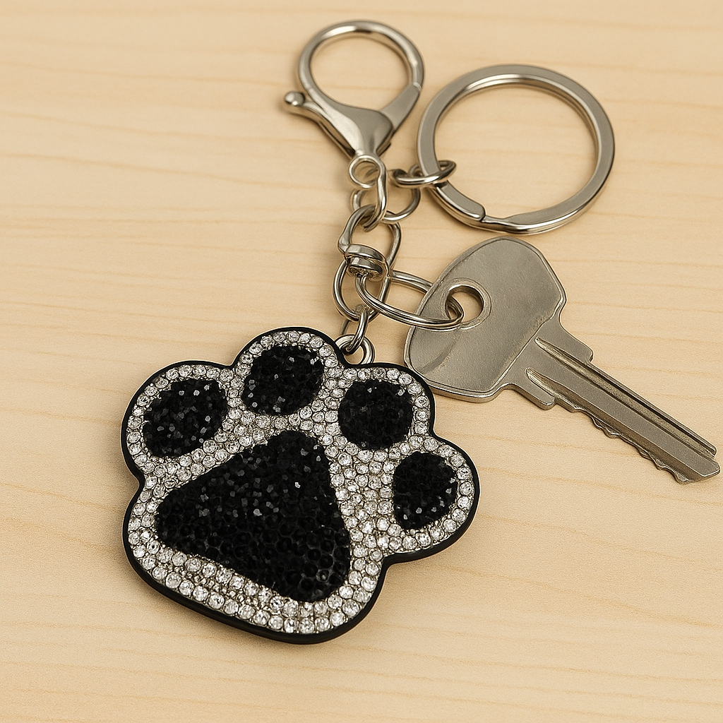 🐾 Crystal Paw Keychain – Sparkling Rhinestone Pet Lover Bag Charm & Key Ring