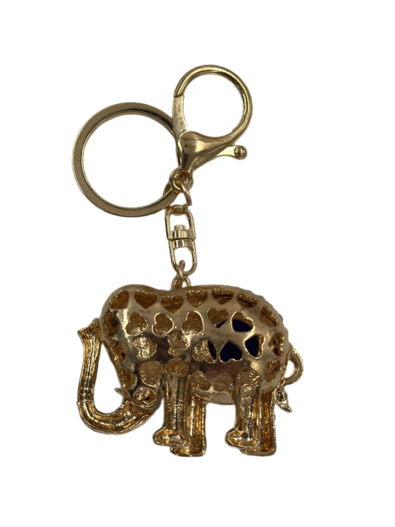 Crystal Elephant Evil Eye Keychain – Lucky Charm & Protection Amulet
