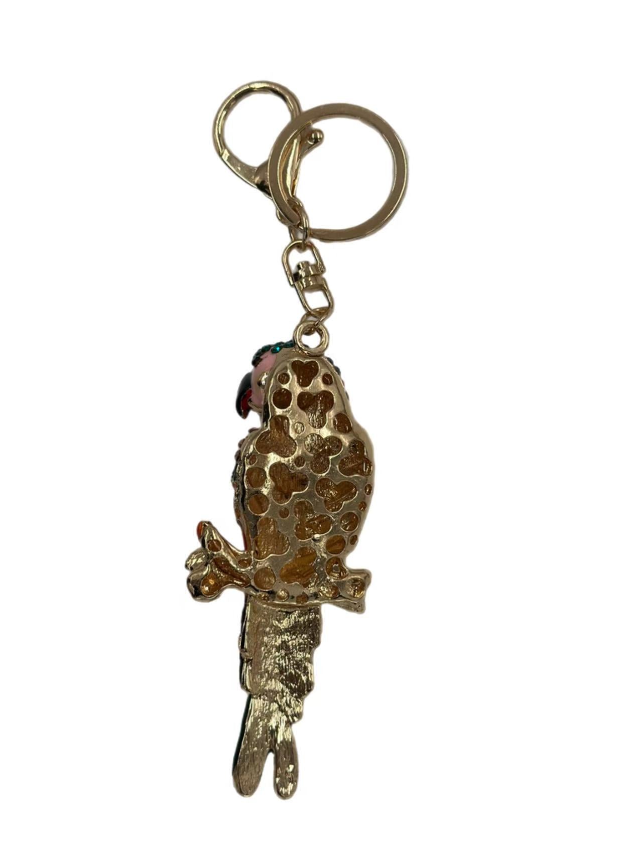 Colorful Crystal Parrot Keychain – Sparkling Exotic Bird Bag Charm