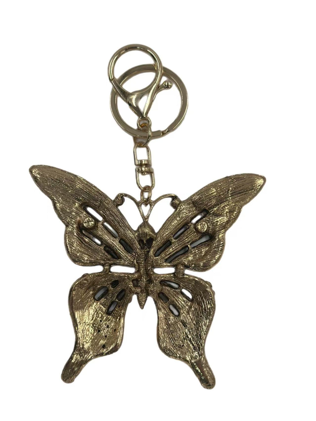 Red Crystal Butterfly Keychain – Sparkling Insect Bag Charm