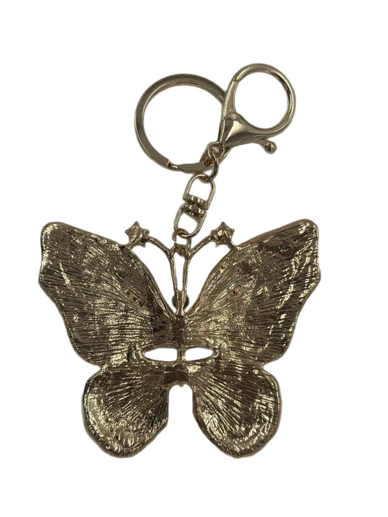 Multicolor Crystal Butterfly Keychain – Sparkling Enamel Bag Charm