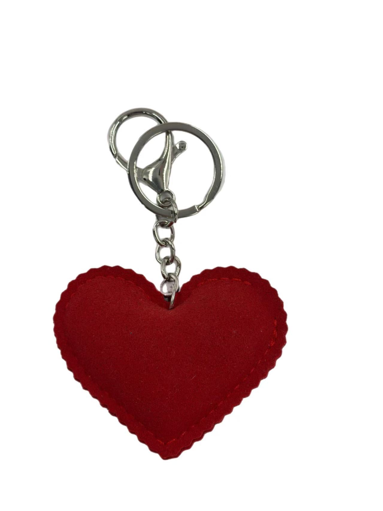 Sparkling Red Heart Rhinestone Keychain