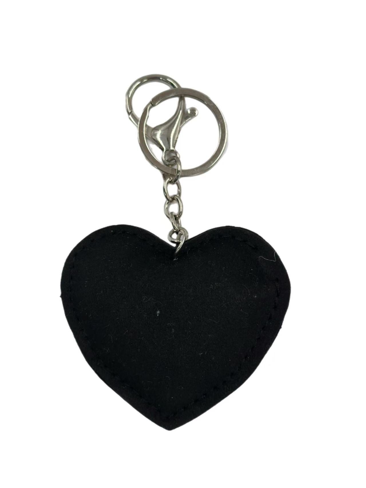 Heart-Shaped Evil Eye Keychain with Rhinestones – Black & Blue Crystal Bag Charm