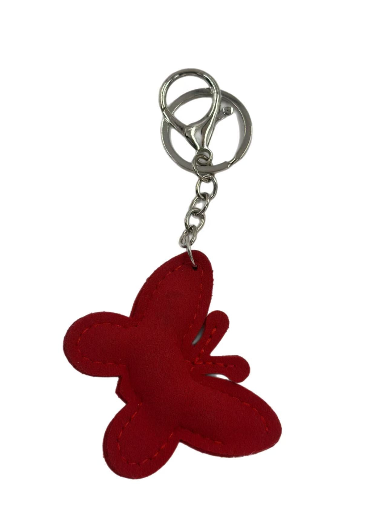 Red Butterfly Rhinestone Keychain – Sparkling Crystal Bag Charm